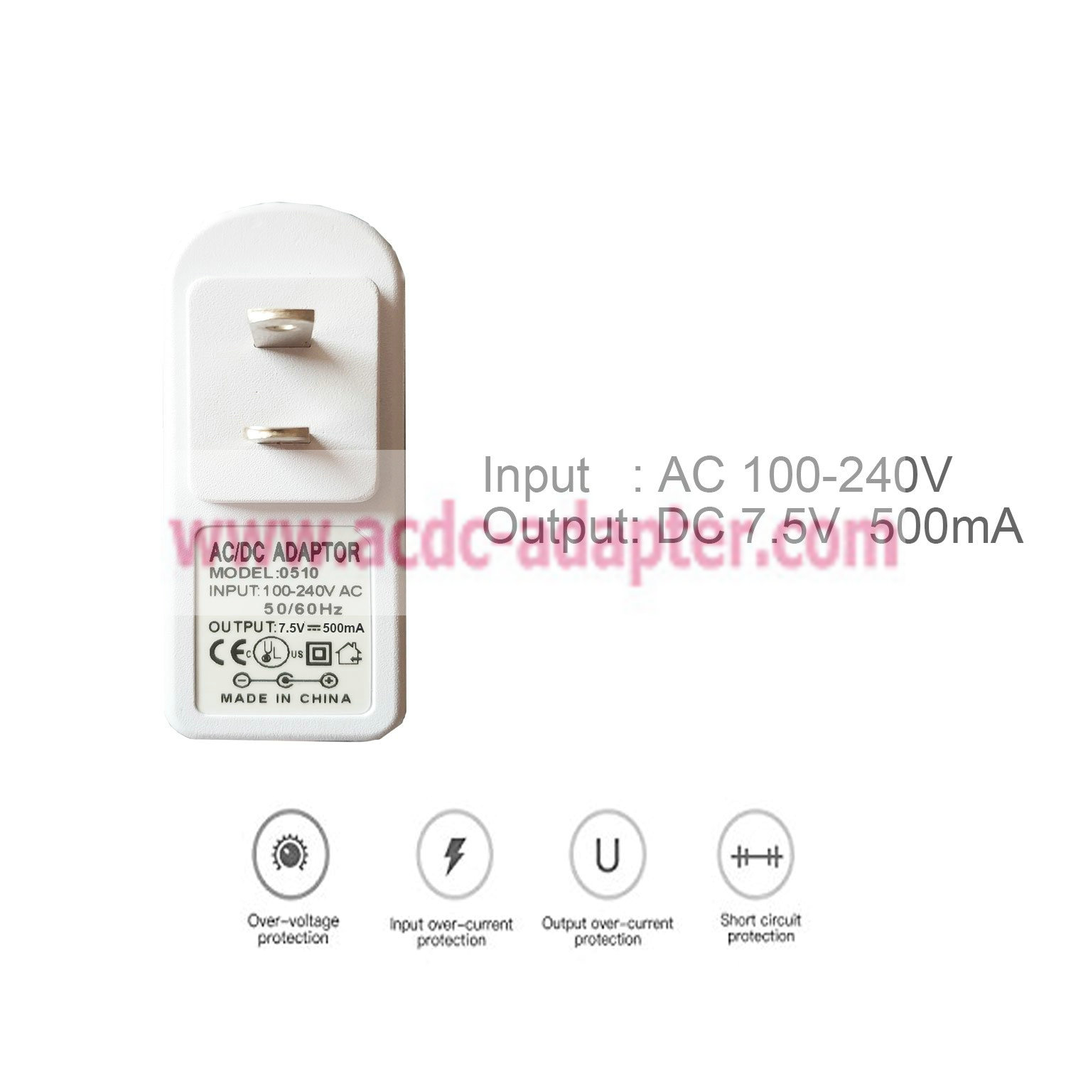 DC 7.5V 1000mA adapter for Summer Infant 28980 28970 Baby Monitor Charger Power - Click Image to Close
